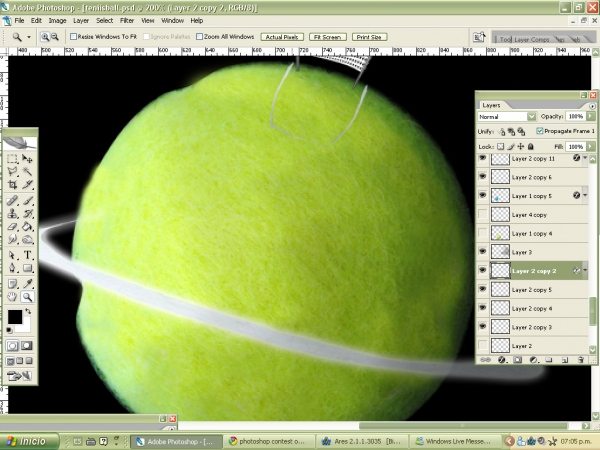 Creation of Tenis ball planets: Step 3